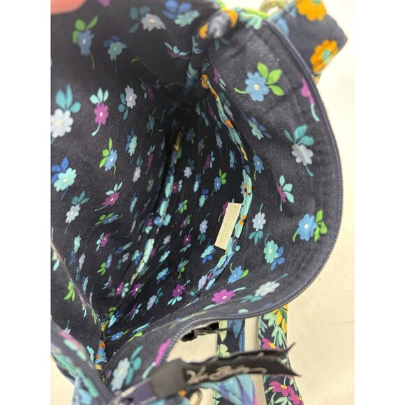 Vtg Vera Bradley Crossbody Hipster Midnight Blues Retired Floral Cotton Travel - Picture 7 of 8